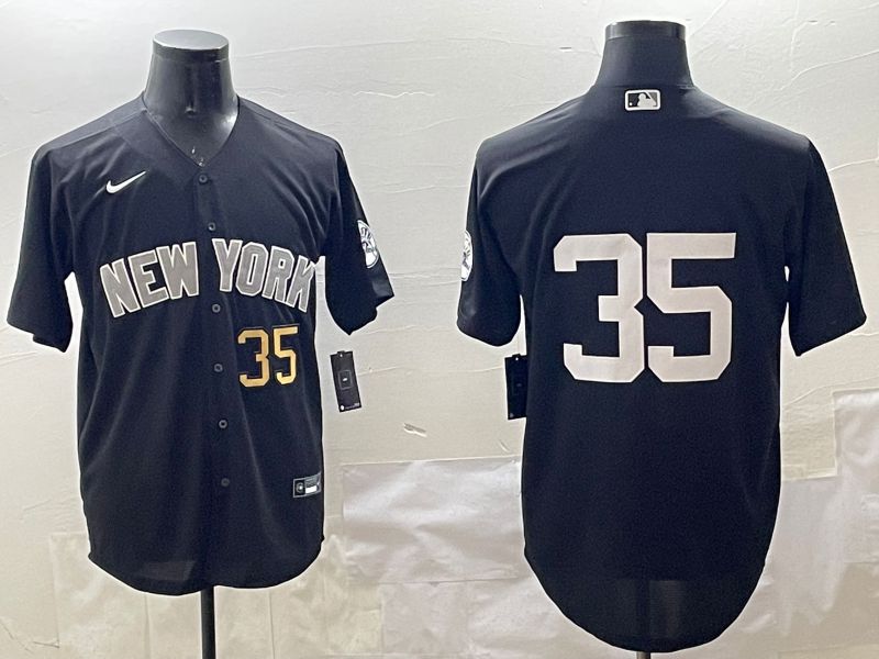 Men New York Yankees #35 No Name Black Game 2025 Nike MLB Jersey style 5->new york yankees->MLB Jersey